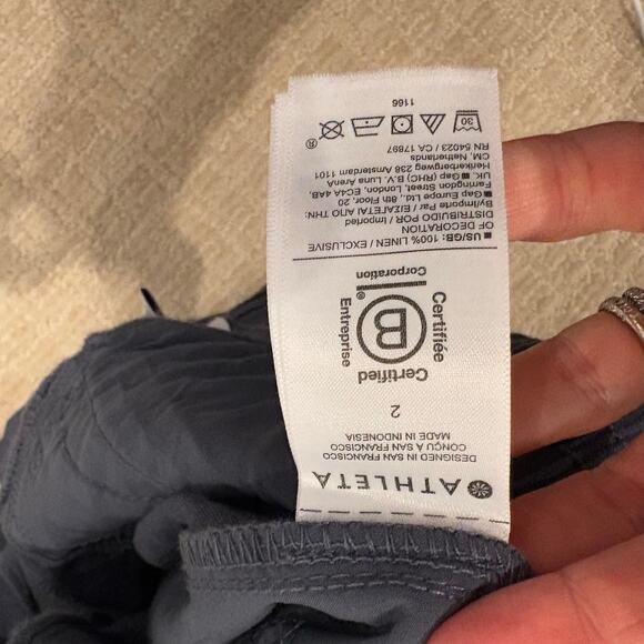 Athleta Voyager Linen Women's Granite Blue Shorts Size 2 Adjustable Waist NWT - Picture 8 of 8